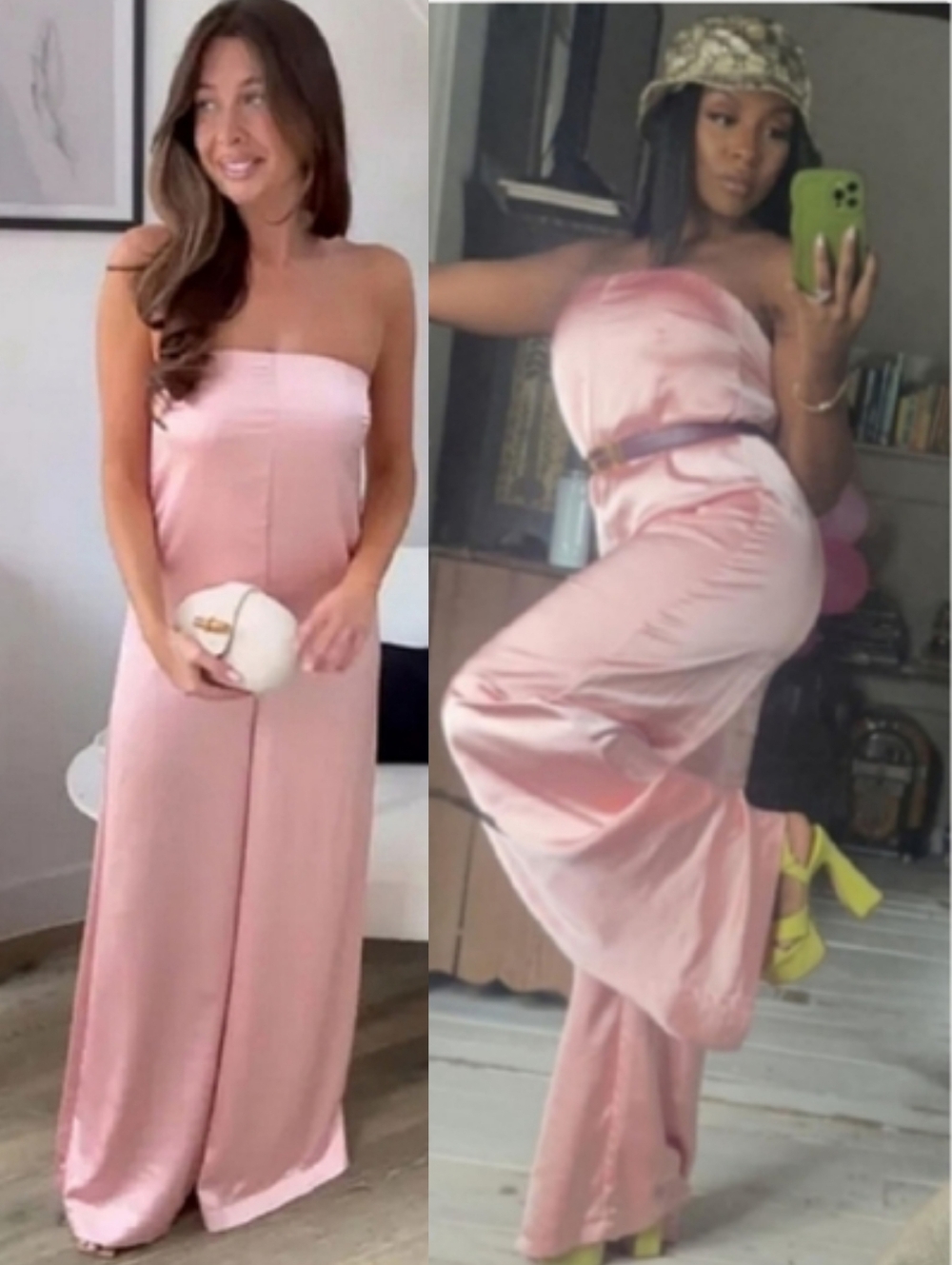 Zara * Satin Jumpsuit Pink Size XS and S